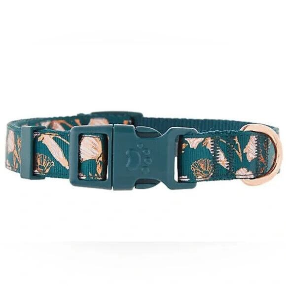 Top Paw Rose Gold Metallic Pink Flower Dog Nylon Dog Collar Small 8-12‎ in - Picture 2 of 5